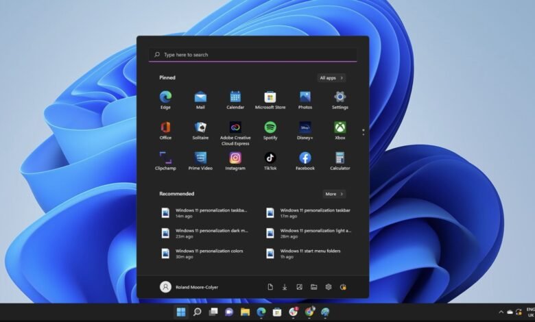 Pantalla de inicio de Windows 11 con el nuevo buscador