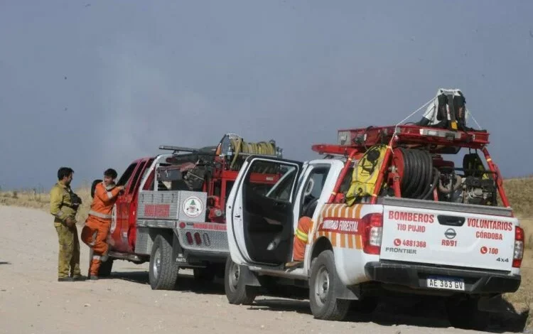 Imagen de un incendio forestal en una sierra de Córdoba