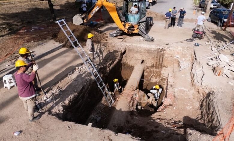 Obras de saneamiento en Cruz del Eje