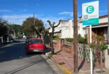 Imagen de un parquímetro en el centro comercial de Villa Allende