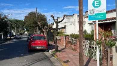 Imagen de un parquímetro en el centro comercial de Villa Allende