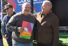 Imagen de la Expo Laboulaye con productores y autoridades provinciales