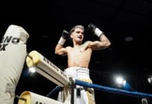 Imagen de la velada de boxeo en el Club Villa Argentina de Marcos Juárez