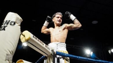 Imagen de la velada de boxeo en el Club Villa Argentina de Marcos Juárez