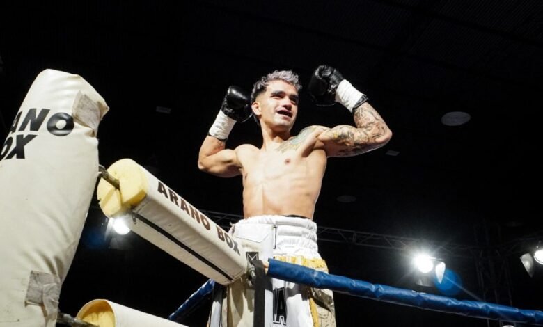 Imagen de la velada de boxeo en el Club Villa Argentina de Marcos Juárez