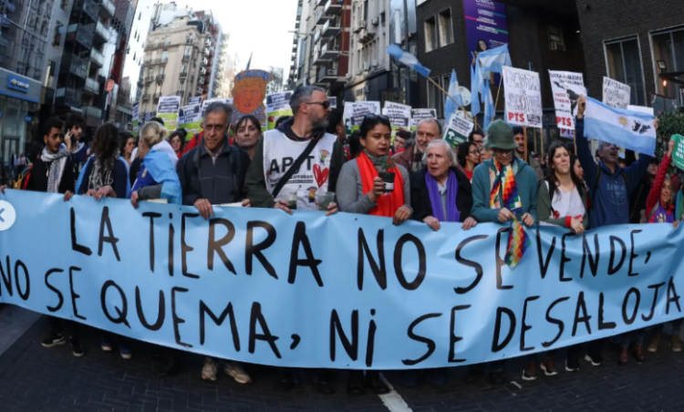 Movilización en Córdoba contra la reforma de la Ley de Tierras