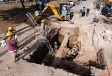 Imagen de la obra de mejora del sistema de agua y saneamiento en Cruz del Eje