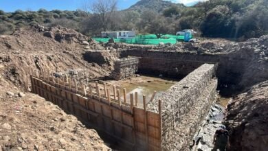 Imagen de la obra de mejora del sistema de agua potable en Sierras Chicas