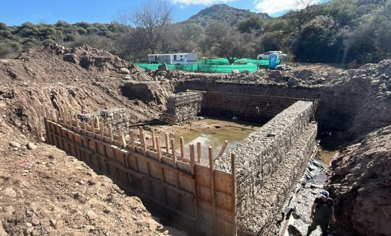 Imagen de la obra de mejora del sistema de agua potable en Sierras Chicas