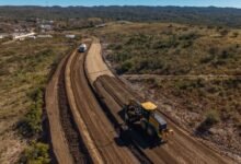Trabajos de pavimentación en la Ruta Provincial S-400