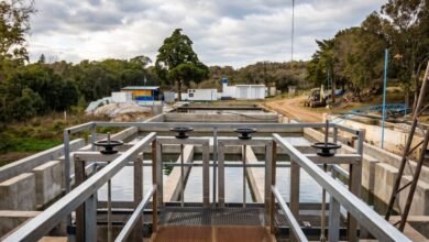 Instalaciones de la nueva planta potabilizadora en Achiras, Córdoba