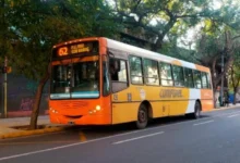 Imagen de un colectivo vacío en la calle