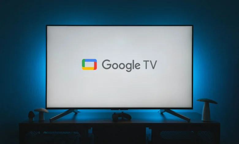 Imagen de un televisor con el logotipo de Google TV