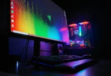 Imagen de un monitor con una aplicación de Windows abierta