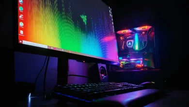 Imagen de un monitor con una aplicación de Windows abierta
