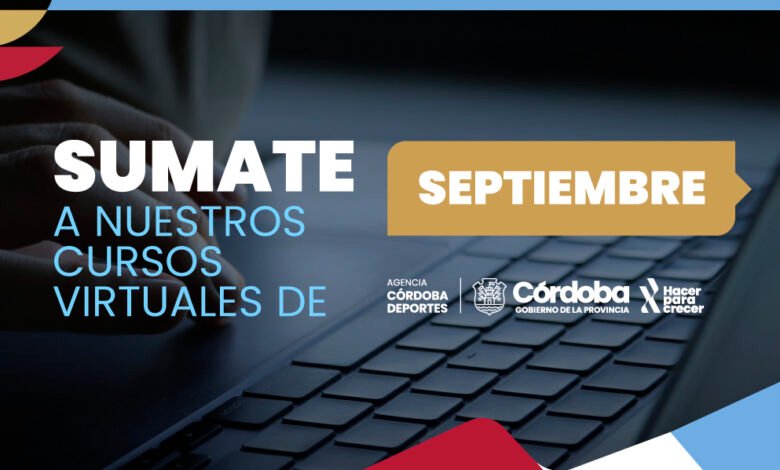 Imagen promocional de los cursos virtuales de la Agencia Córdoba Deportes