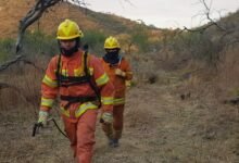 Mapa de la provincia de Córdoba con zona de alerta de incendios forestales