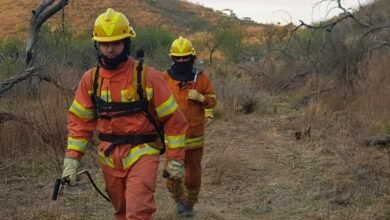 Mapa de la provincia de Córdoba con zona de alerta de incendios forestales