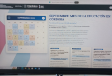 Pantalla de la Agenda Educativa Provincial mostrando el calendario de actividades en Córdoba