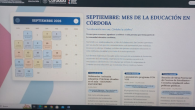 Pantalla de la Agenda Educativa Provincial mostrando el calendario de actividades en Córdoba