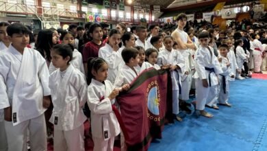 Polideportivo Municipal Carlos Cerutti lleno de atletas de karate