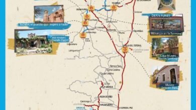 Mapa del Camino de los pintores del norte cordobés, ruta cultural en Ischilín, Tulumba y Río Seco