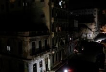 Vista nocturna de La Habana sin luz durante el apagón nacional de Cuba 2026