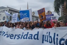 Manifestación de docentes de la Universidad Nacional de Córdoba durante el paro de octubre 2024