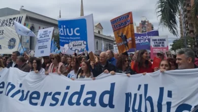 Manifestación de docentes de la Universidad Nacional de Córdoba durante el paro de octubre 2024