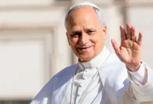 Escenario de la FAdeA preparado para la misa del Papa León XIV
