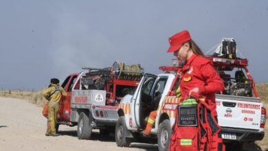 Mapa de alerta de riesgo de incendios forestales en la provincia de Córdoba, mostrando zonas extremas y muy altas