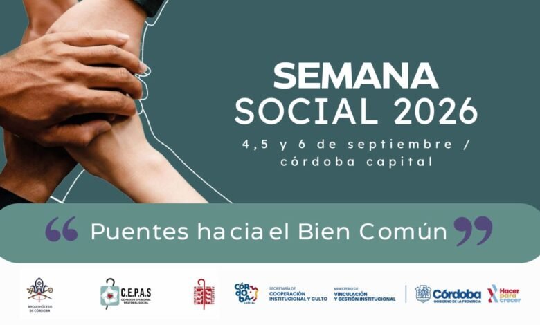 Imagen de la Catedral de Córdoba iluminada para la Semana Social 2026