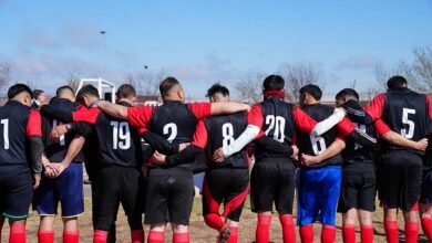 Jugadores de rugby internos en el complejo carcelario Reverendo Padre Luchesse, Bouwer