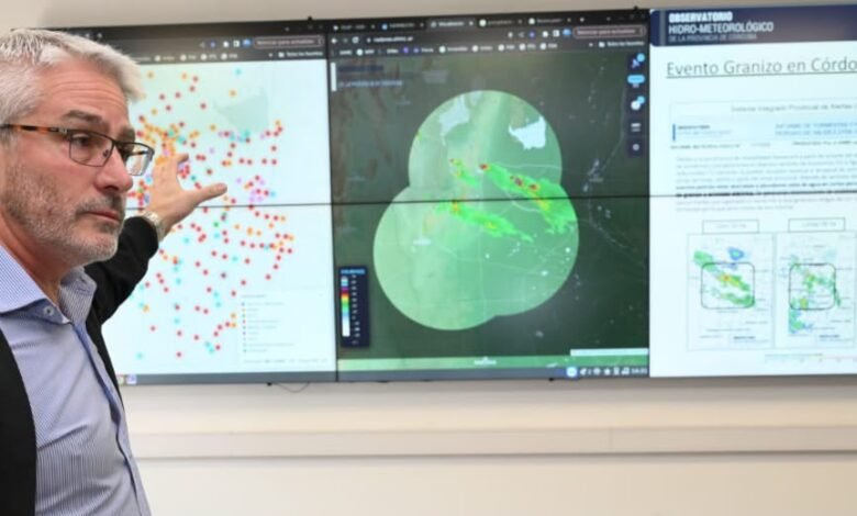 Mapa de la red de estaciones del Observatorio Hidrometeorológico de Córdoba
