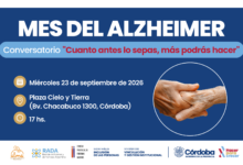 Conversatorio diagnóstico temprano Alzheimer en Plaza Cielo y Tierra, Córdoba