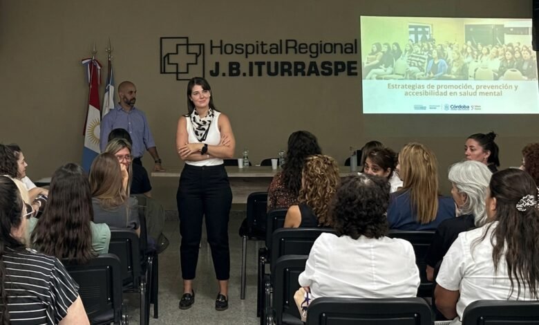 María Pía Guidetti hablando sobre prevención del suicidio en Córdoba