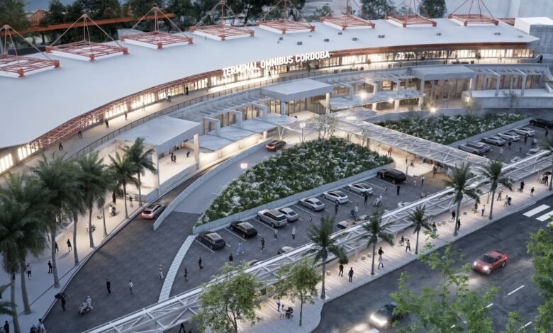 Render de las obras de renovación en la Terminal de Ómnibus T1