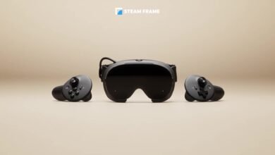 Casco VR Steam Frame de Valve con visor y mandos