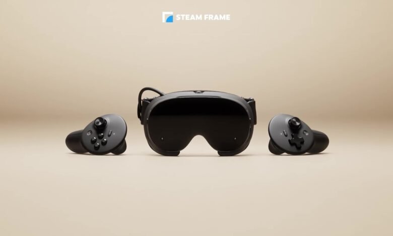 Casco VR Steam Frame de Valve con visor y mandos