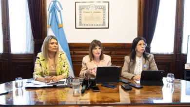 Patricia Bullrich en conferencia de prensa anunciando la reforma de la Ley de Salud Mental