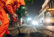 Obra de asfaltado en bulevar Chacabuco, Córdoba