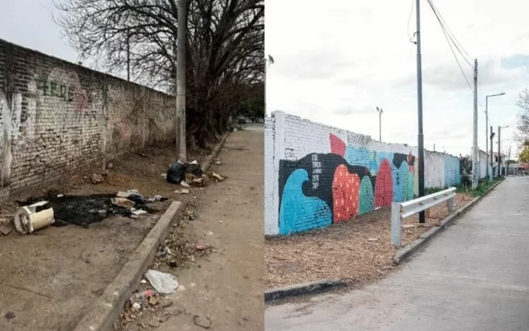 Terreno recuperado en General Bustos con juegos infantiles y áreas verdes