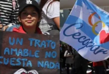 Participantes de la 17ª Caminata por el Buen Trato frente al Concejo Deliberante de Córdoba