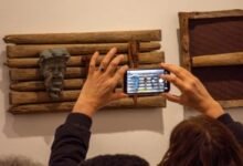 Esculturas de Sergio Blatto en la exposición El exilio de los dioses, Paseo del Buen Pastor, Córdoba