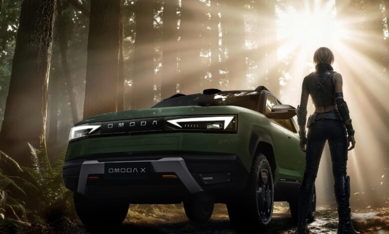 OMODA X SUV con diseño angular inspirado en mechas, visto de frente