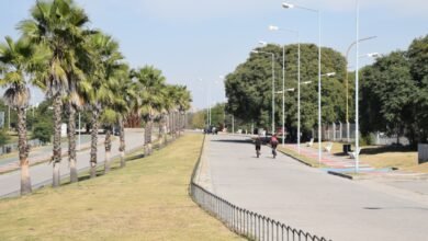 Parque del Kempes iluminado tras la reapertura