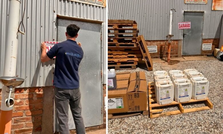 Operativo de allanamiento en depósito de productos fitosanitarios en Pozo del Molle