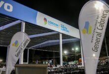 Polideportivo Social recién inaugurado en General Cabrera durante la Fiesta Provincial del Maní
