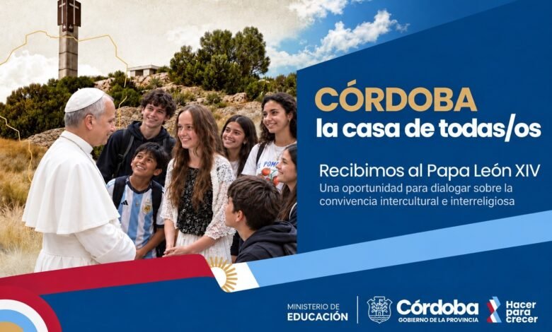Portada del documento pedagógico sobre la visita del Papa León XIV a escuelas de Córdoba