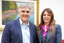 Gobernador Martín Llaryora y senadora Flavia Royón discutiendo la ley de biocombustibles